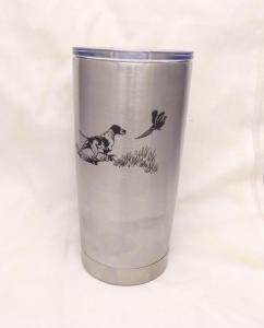 SS tumbler, 20 oz, dog and pheasant