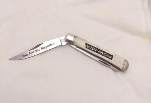 Trapper knife, bone handle, POW-MIA